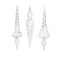 KSA Club Pack of 12 Clear Spiral Icicle Christmas Ornaments 6"